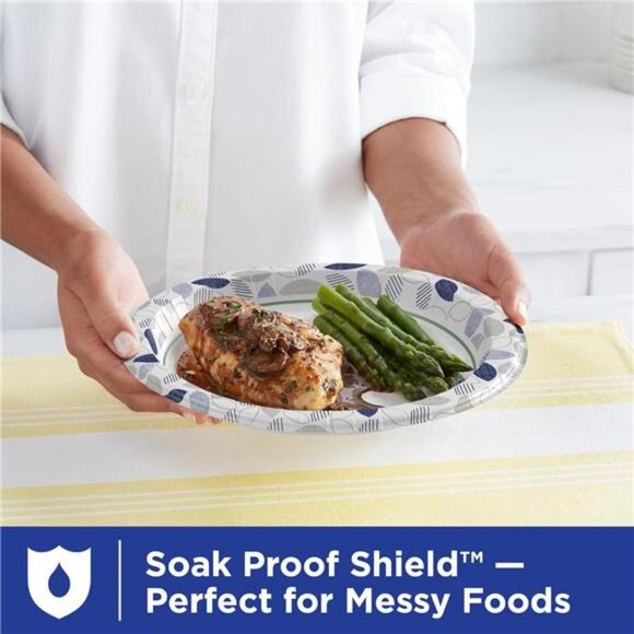 Large Paper Plates, 10 Inch 172 Count, 3X Stronger Disposable Plates Messy Meals - Picture 6 of 6